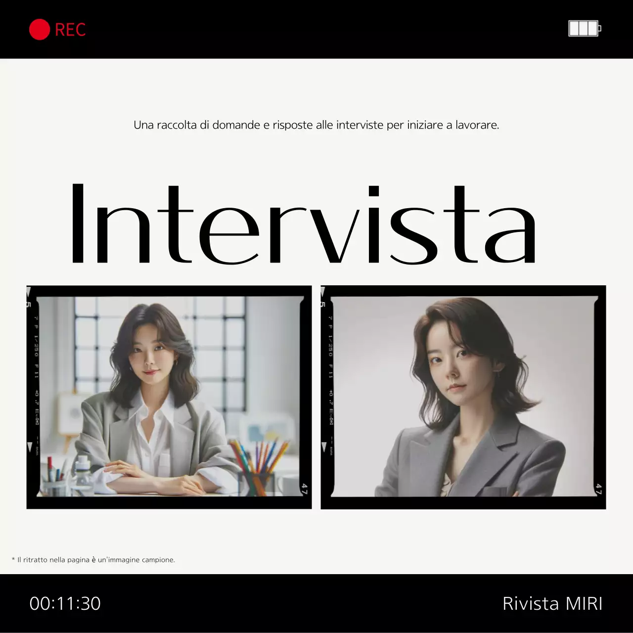 Annuncio di intervista moderno e grigio