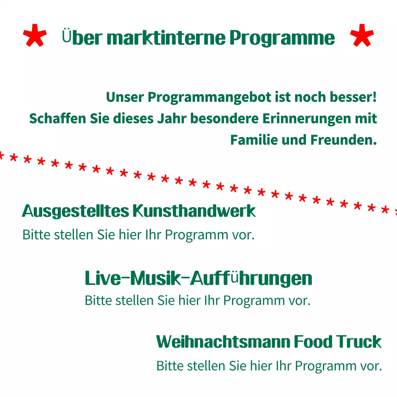 Grüner einfacher Weihnachtsführer