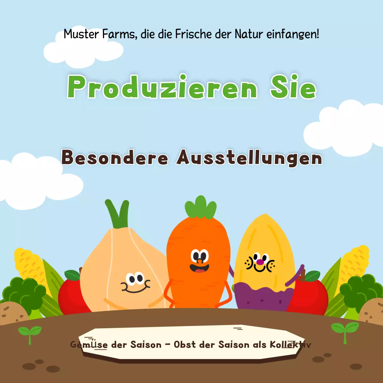 Eine Sonderausstellung mit hellblauen Produkten