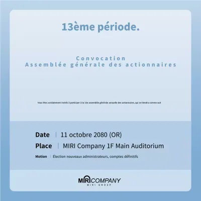 Invitation à une réunion propre en bleu clair