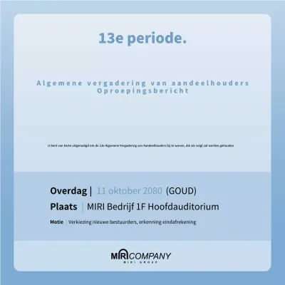 Lichtblauwe uitnodiging voor een vergadering