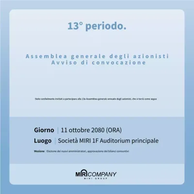 Invito alla riunione pulito di colore azzurro