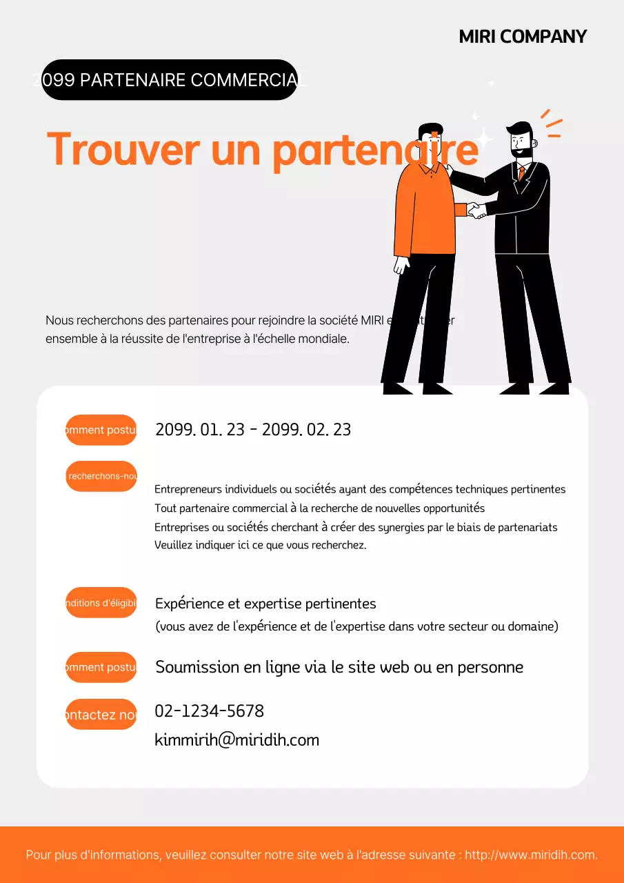 Flyer de recrutement Orange Simple Business