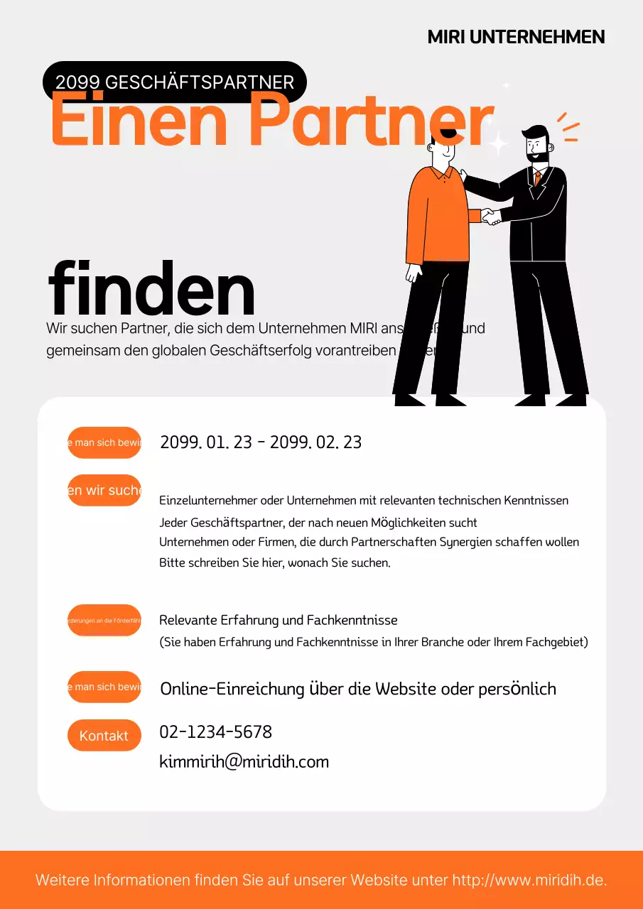 Orange Simple Business Rekrutierungsflyer