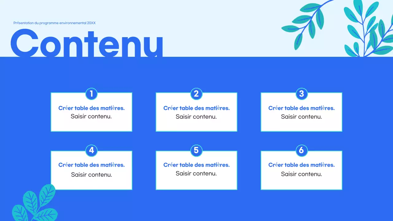 Guide des supports de formation à l'environnement bleu propre