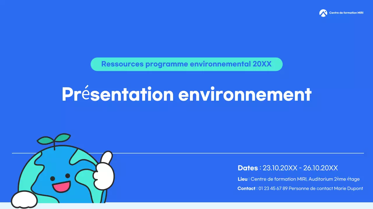 Guide des supports de formation à l'environnement bleu propre