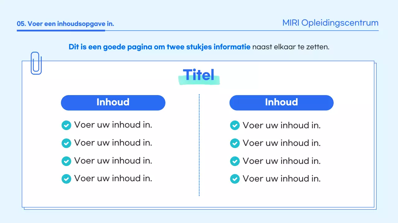 Gids voor blauw schoon opleidingsmateriaal