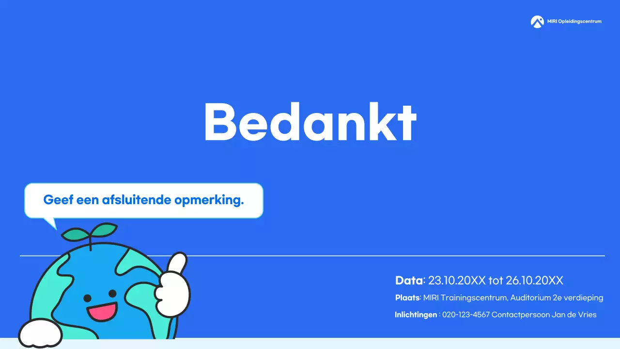 Gids voor blauw schoon opleidingsmateriaal