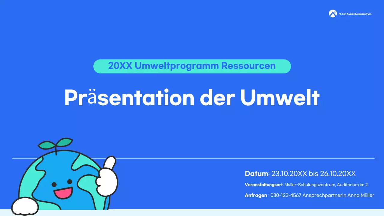 Leitfaden für Schulungsmaterial zu blauer sauberer Umwelt