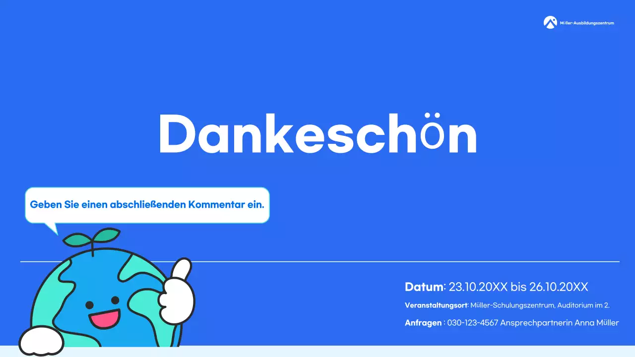 Leitfaden für Schulungsmaterial zu blauer sauberer Umwelt