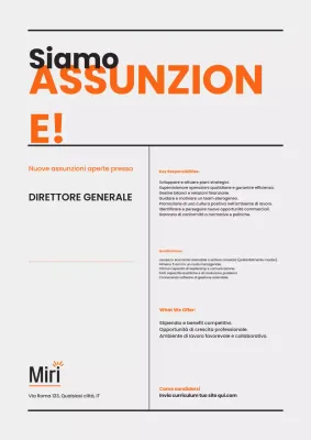 Poster moderno arancione We Are Hiring