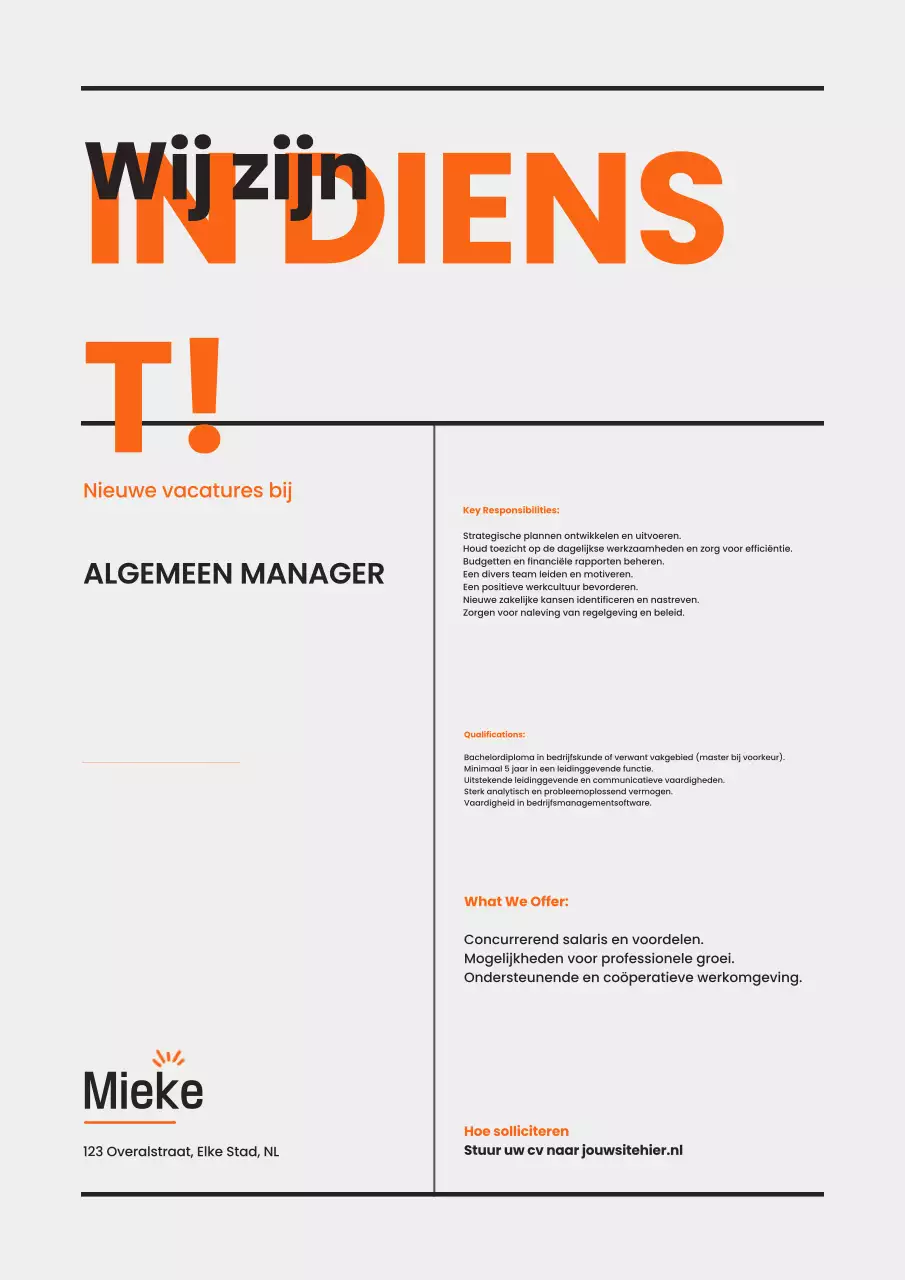 Oranje Modern We Are Hiring Poster