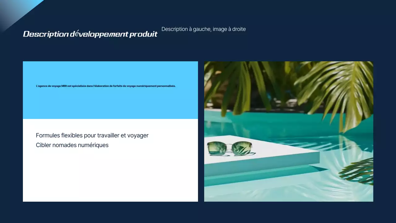 Proposition de voyage moderne en bleu