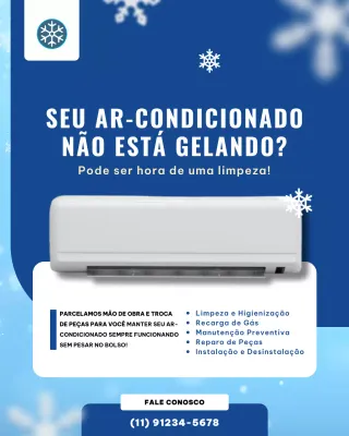 promoção de ar condicionado moderno azul