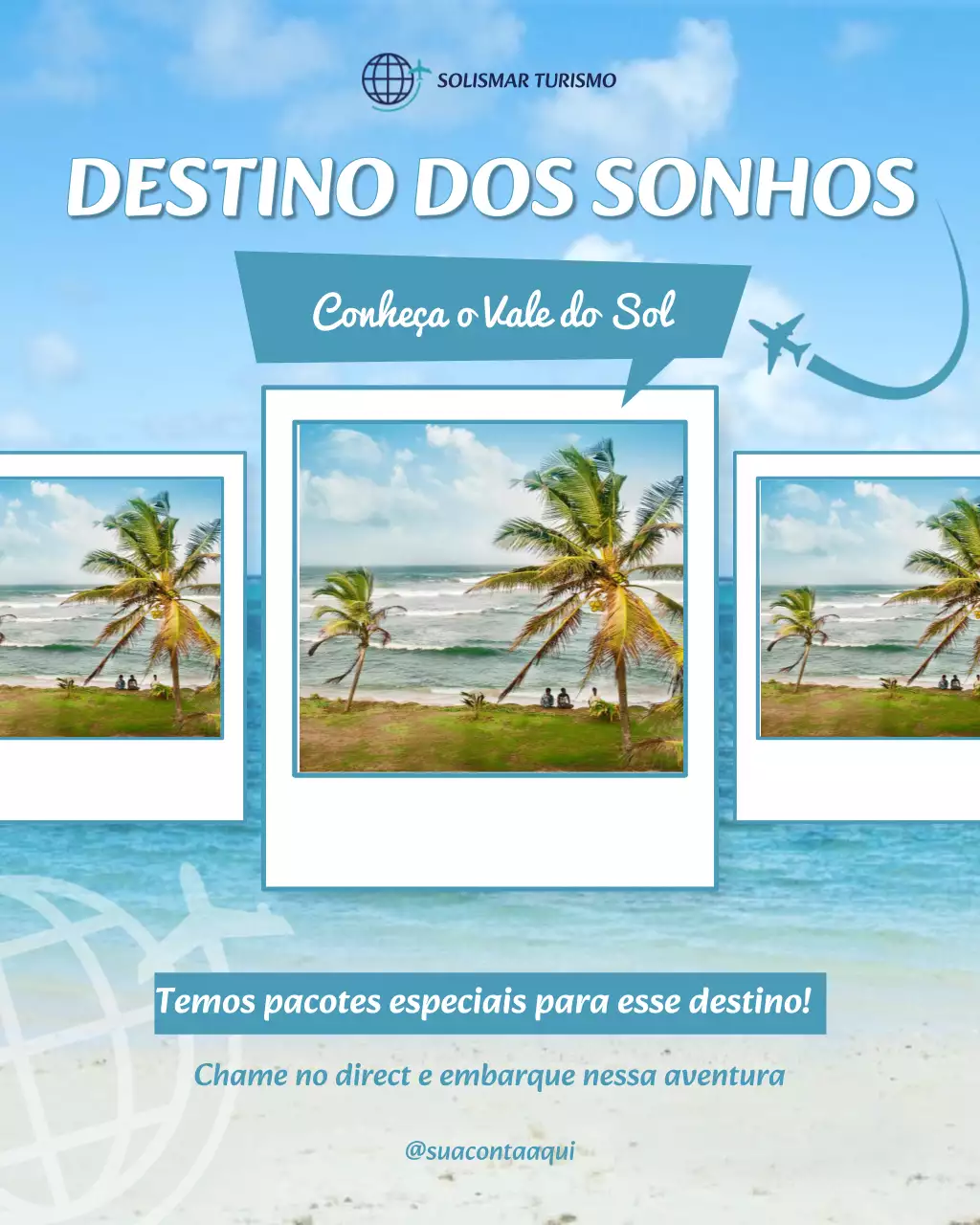 Postagem de promoção de viagens Blue Tropical no Instagram