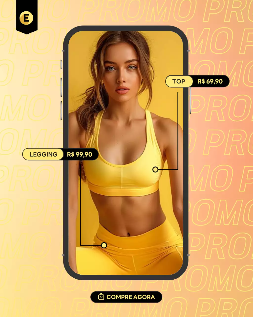 propaganda de fitness moderna amarela