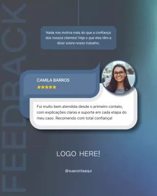 Publicação de feedback de clientes da Blue Modern no Instagram