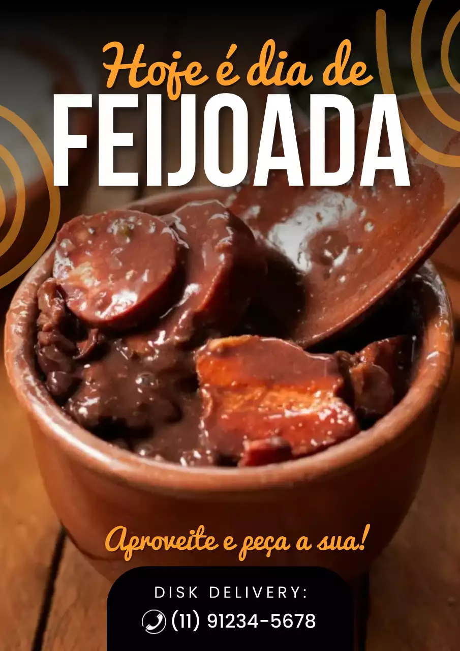 Brown Rustic Feijoada Promotion Poster