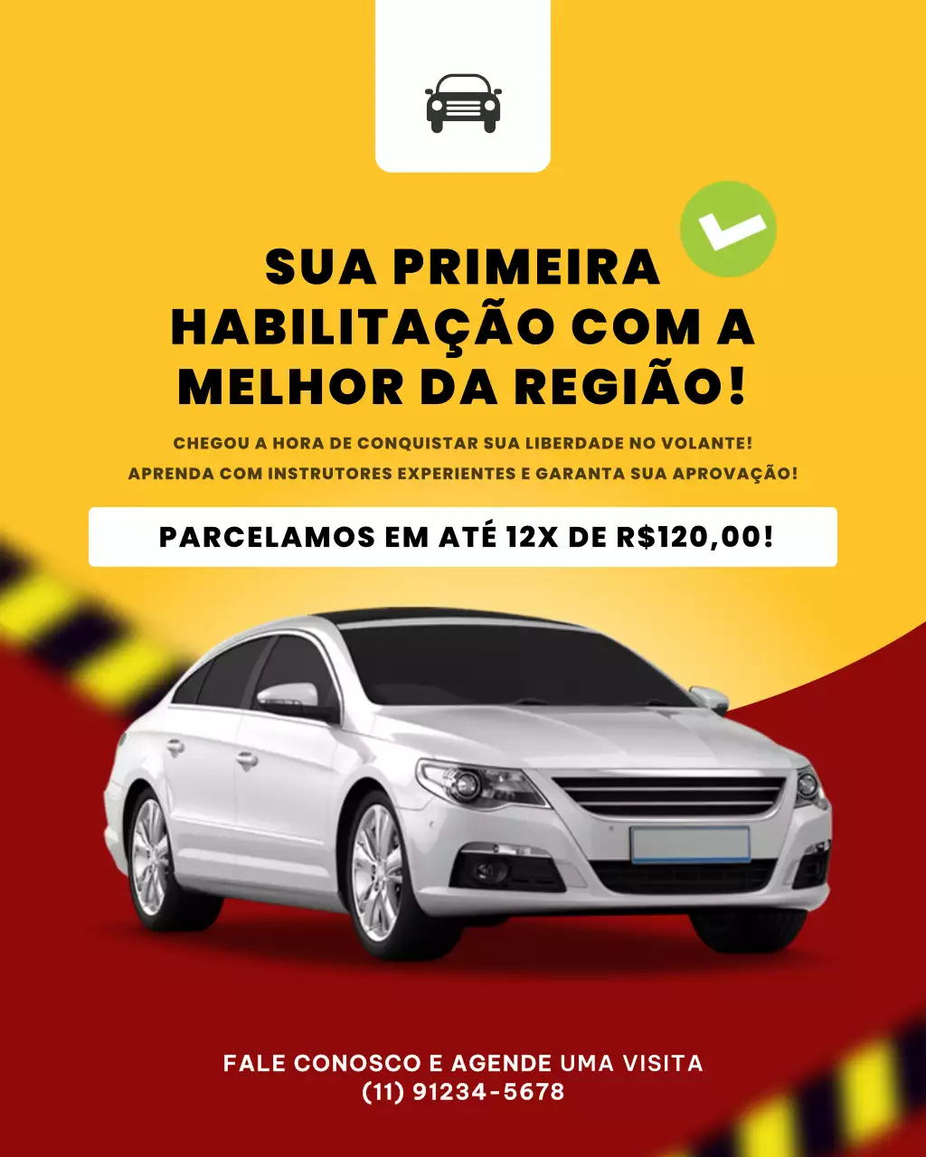 promoção de condução moderna amarela