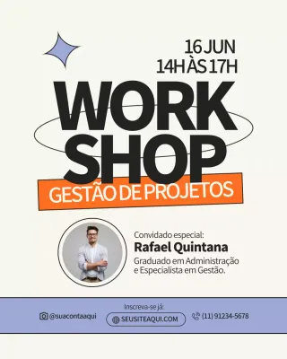 anúncio de oficina moderna laranja