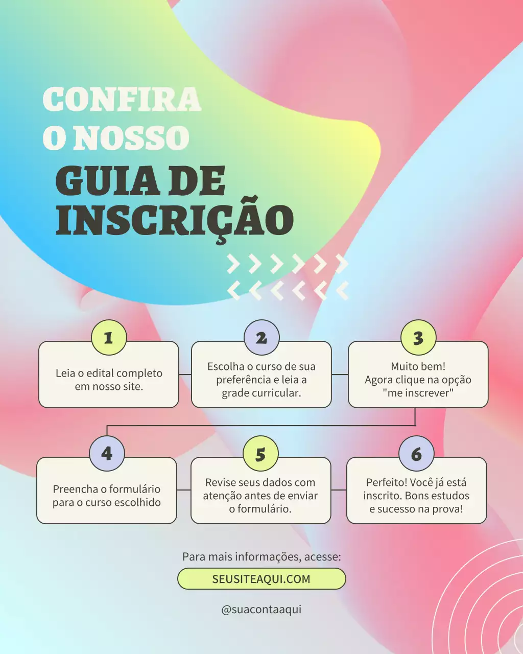 guia de registro moderno e colorido