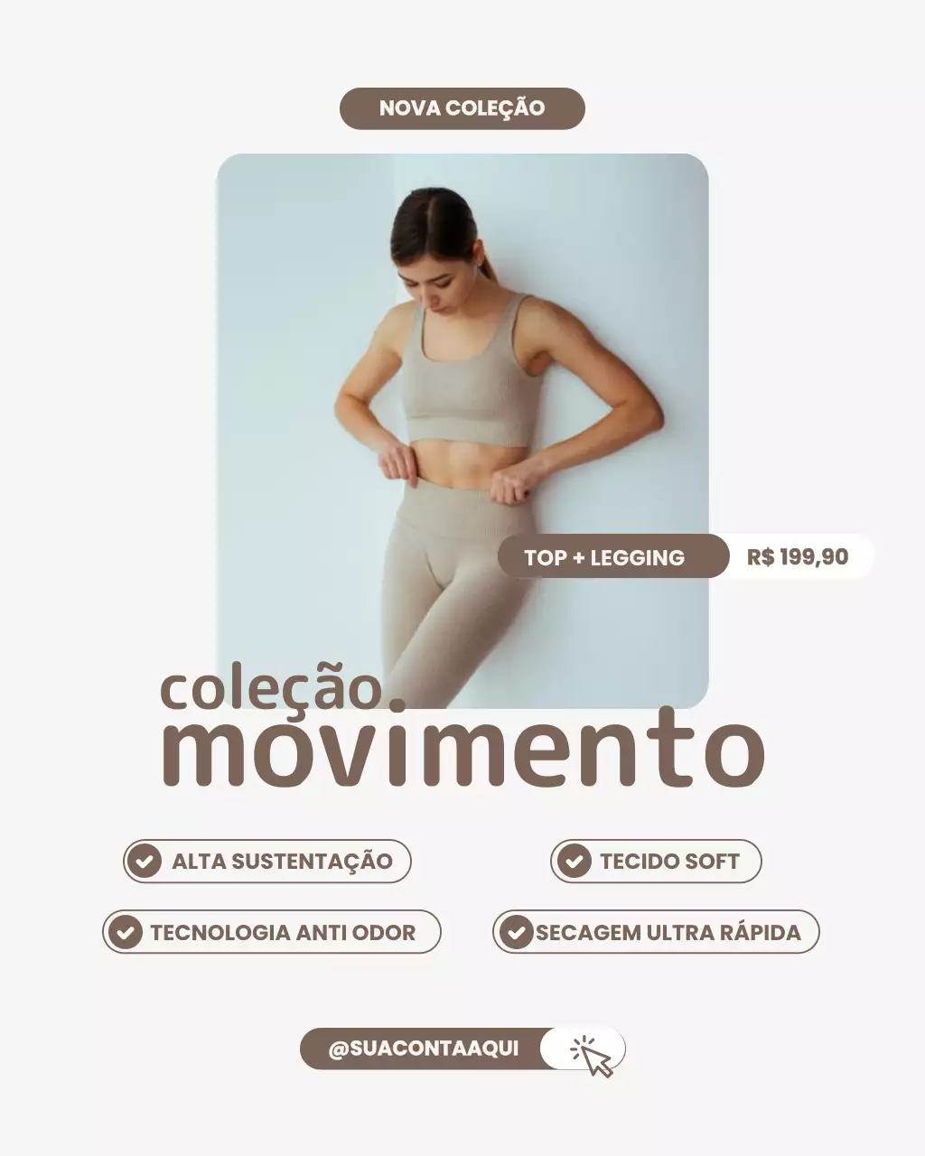 Postagem de promoção esportiva moderna bege no Instagram