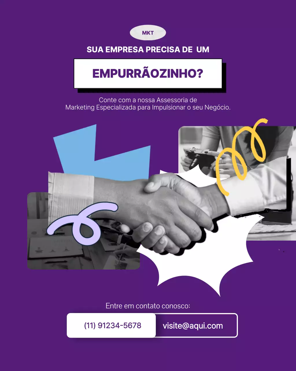 Postagem de promoção de negócios modernos em roxo no Instagram