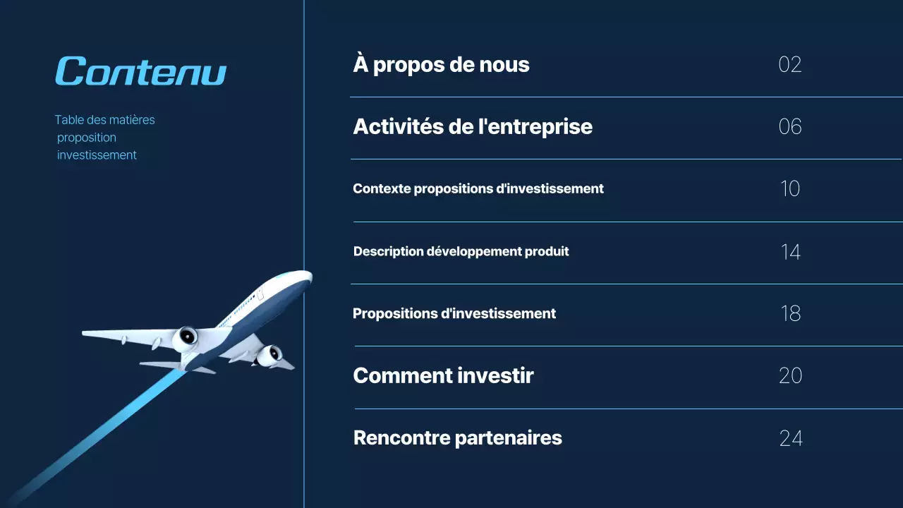 Proposition de voyage moderne en bleu