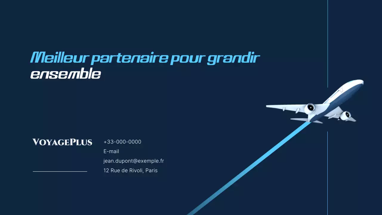 Proposition de voyage moderne en bleu