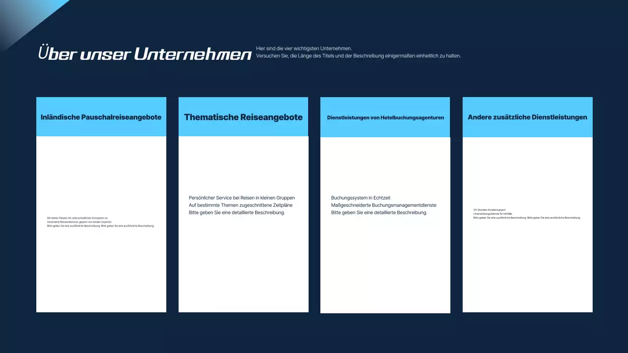 Blue Modern Travel Vorschlag