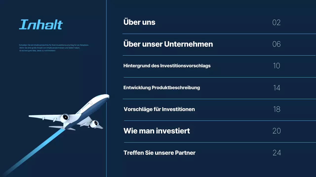 Blue Modern Travel Vorschlag