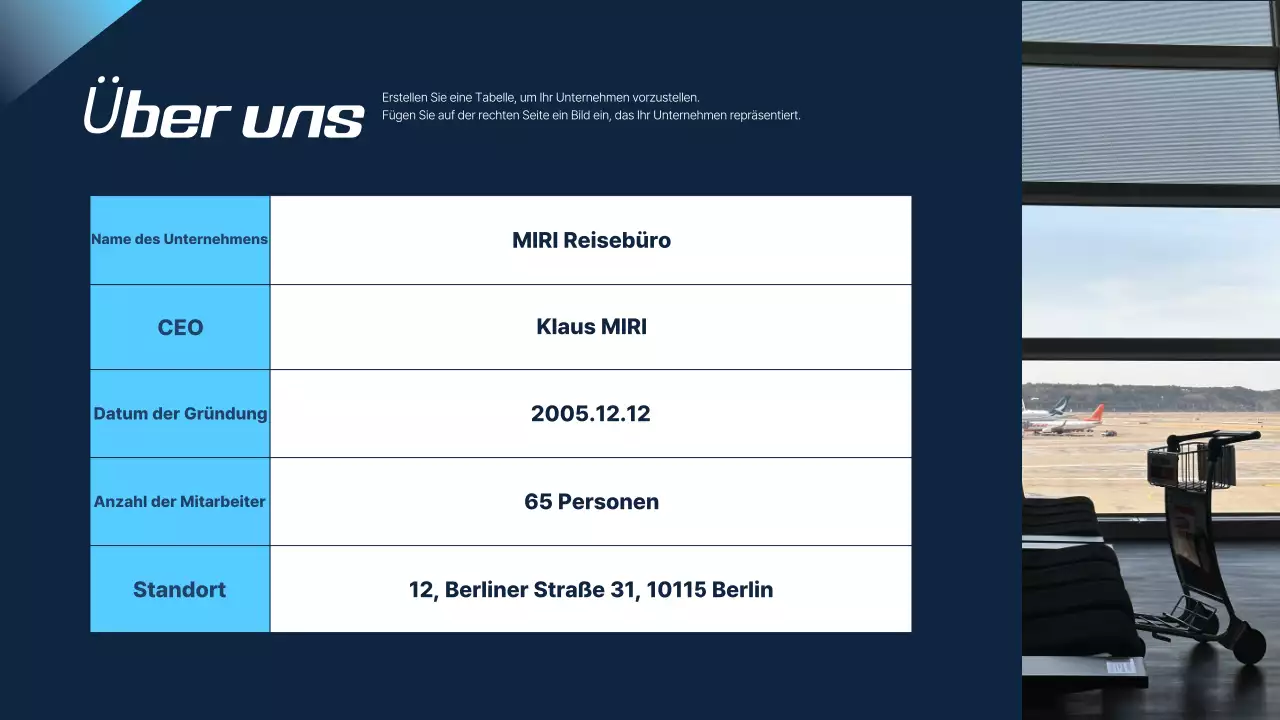 Blue Modern Travel Vorschlag