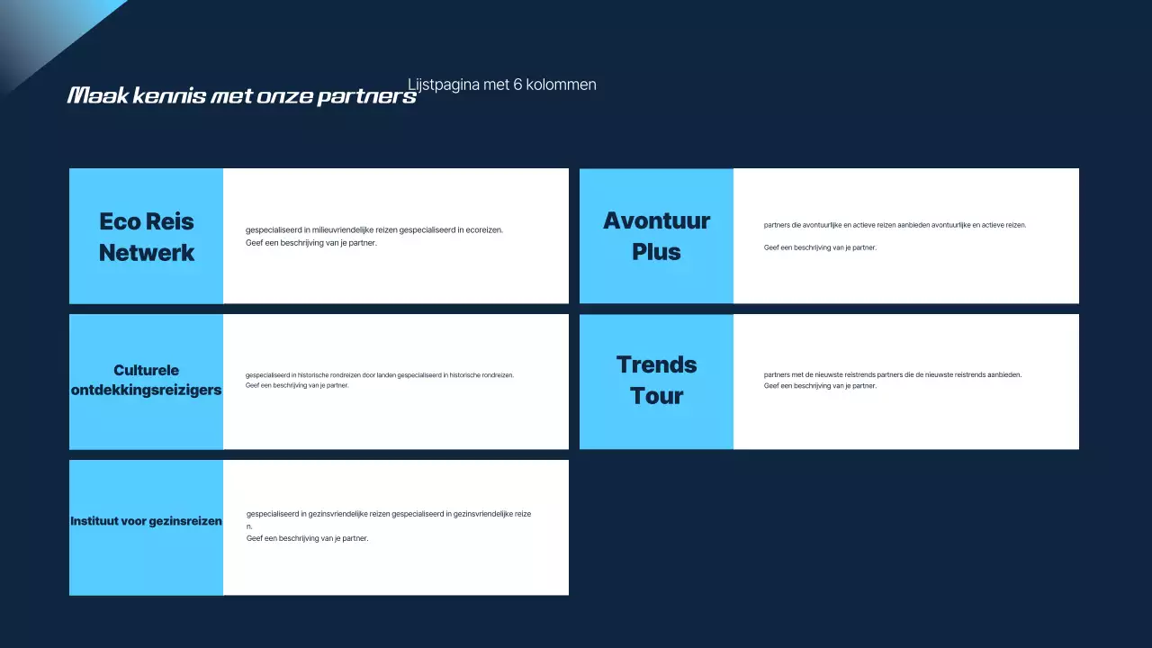 Blauw Modern Reisvoorstel