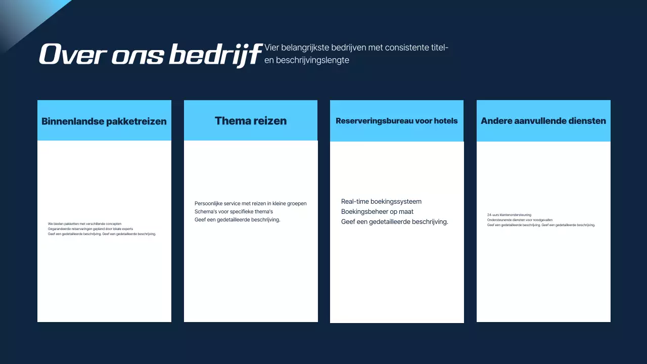 Blauw Modern Reisvoorstel