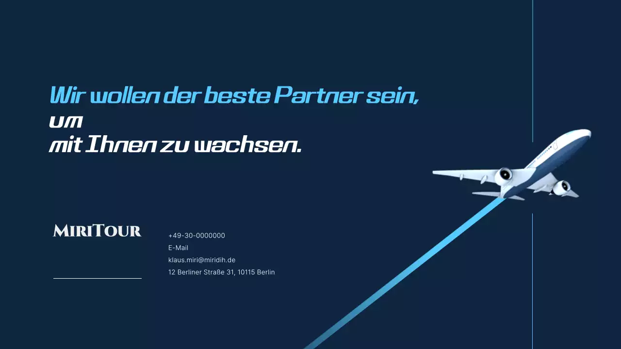 Blue Modern Travel Vorschlag