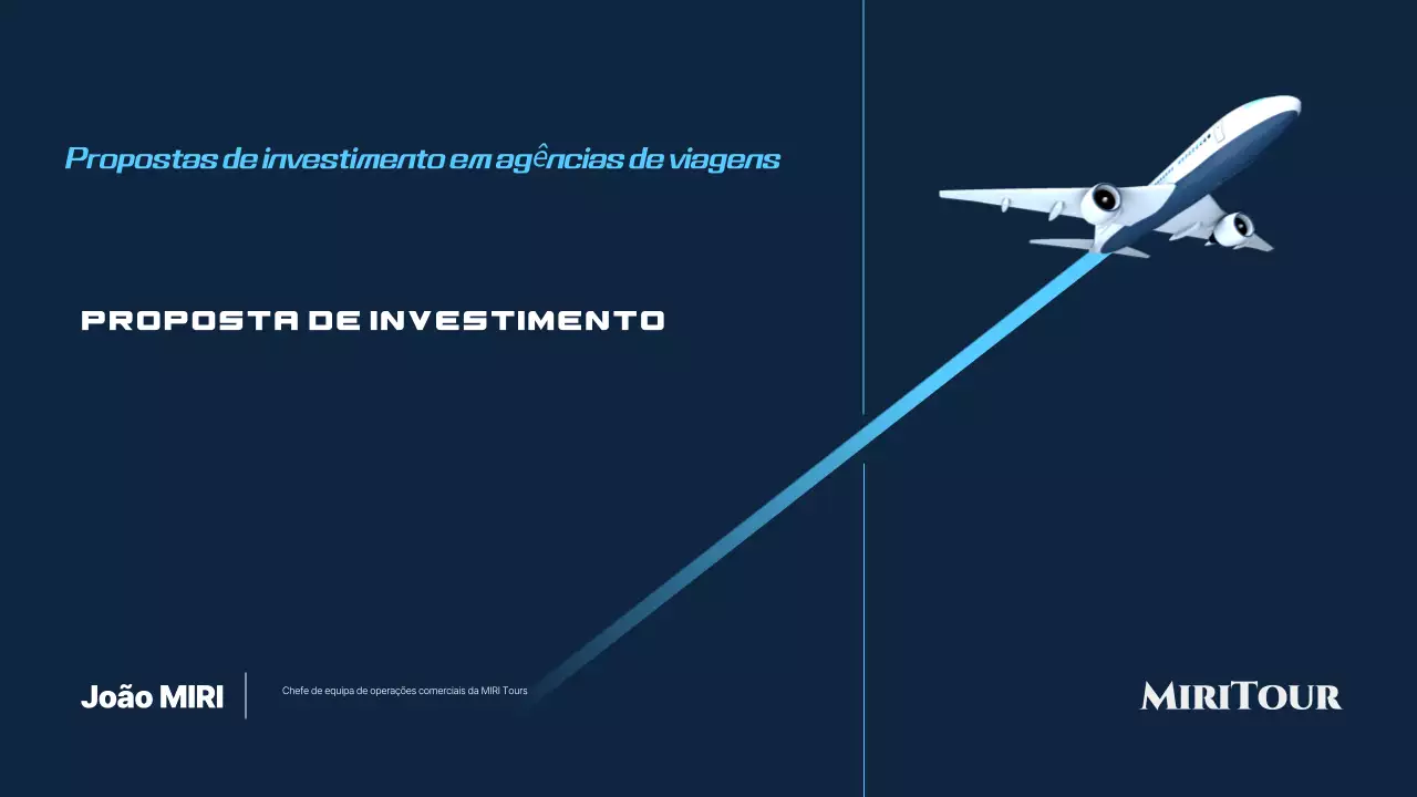 Proposta de viagem moderna azul