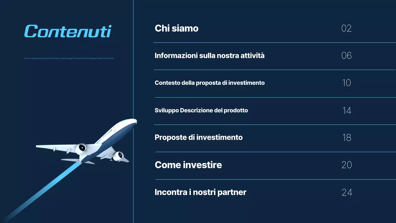 Proposta di viaggio moderno blu