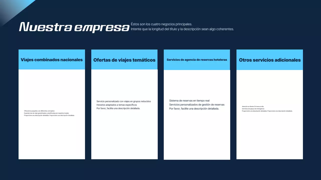 Azul Propuesta de viaje moderno