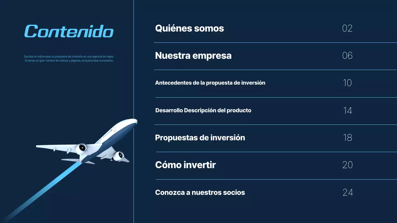 Azul Propuesta de viaje moderno