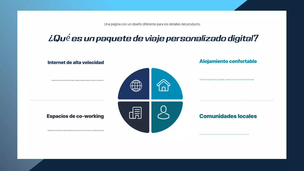 Azul Propuesta de viaje moderno