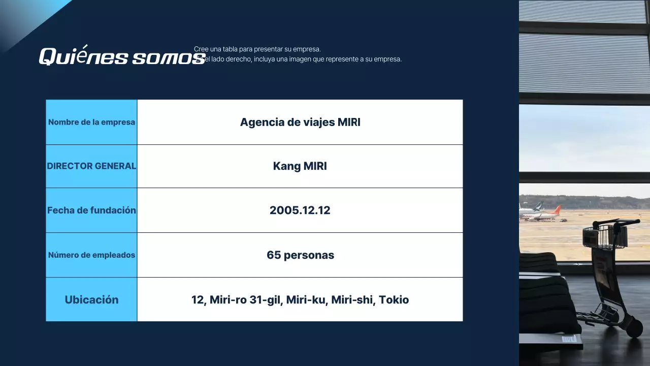 Azul Propuesta de viaje moderno