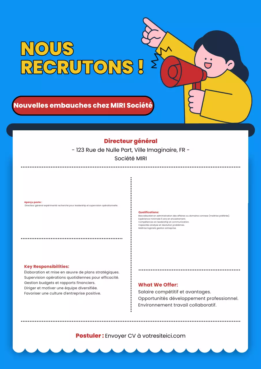 annonce de recrutement de blue modern