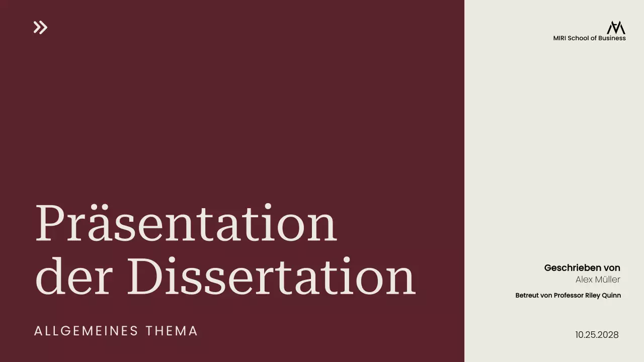 kastanienbraunes professionelles Thesenpapier