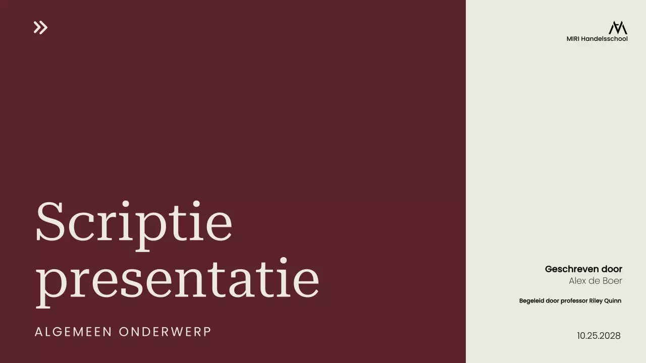 maroon professioneel scriptiedocument