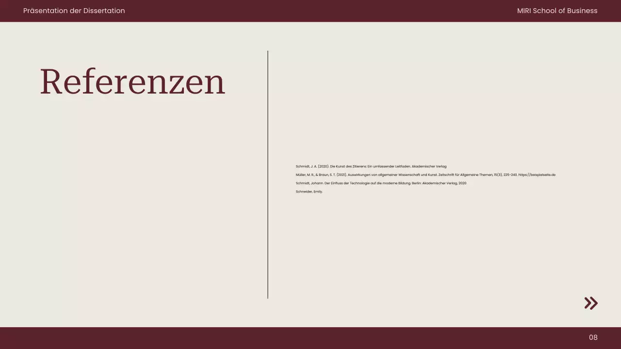 kastanienbraunes professionelles Thesenpapier