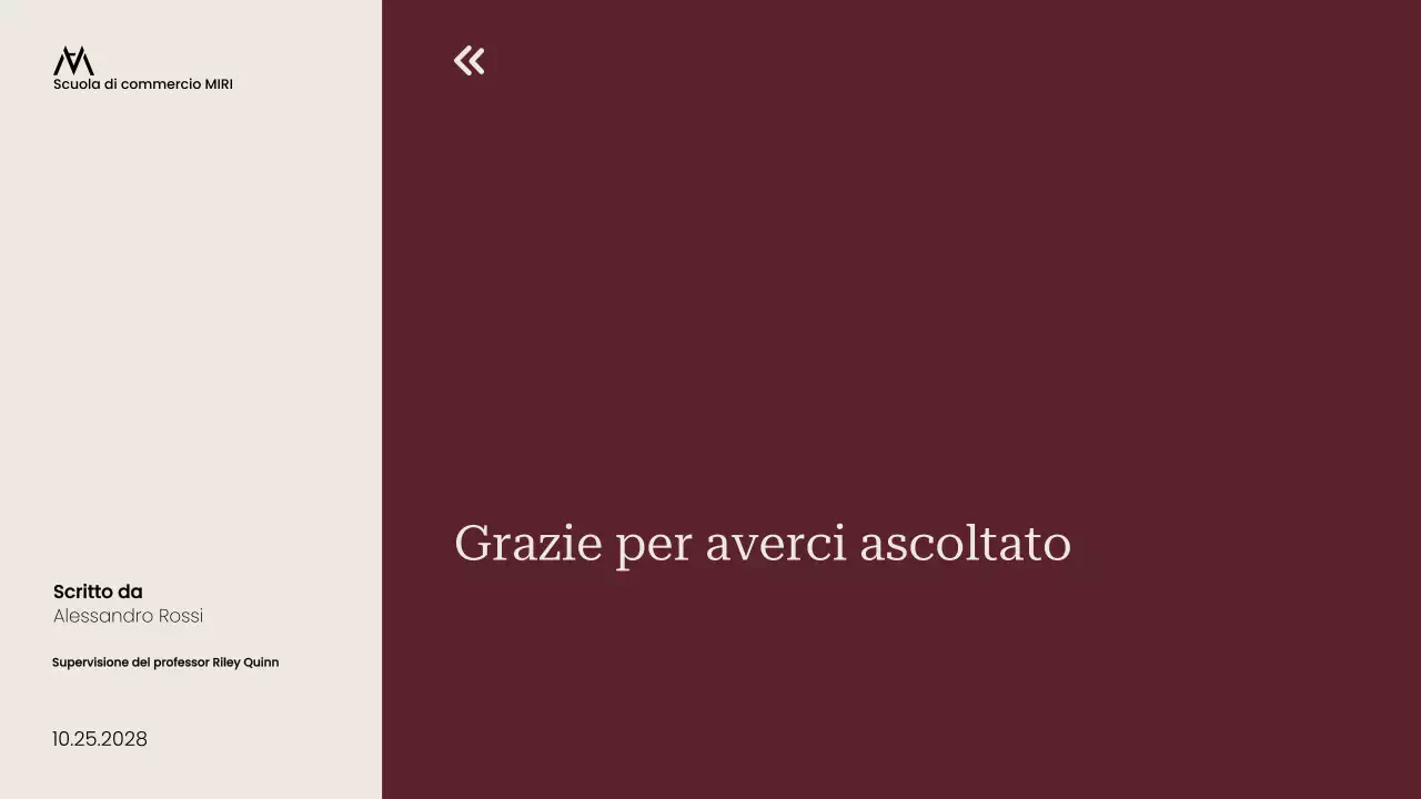 documento di tesi professionale maroon