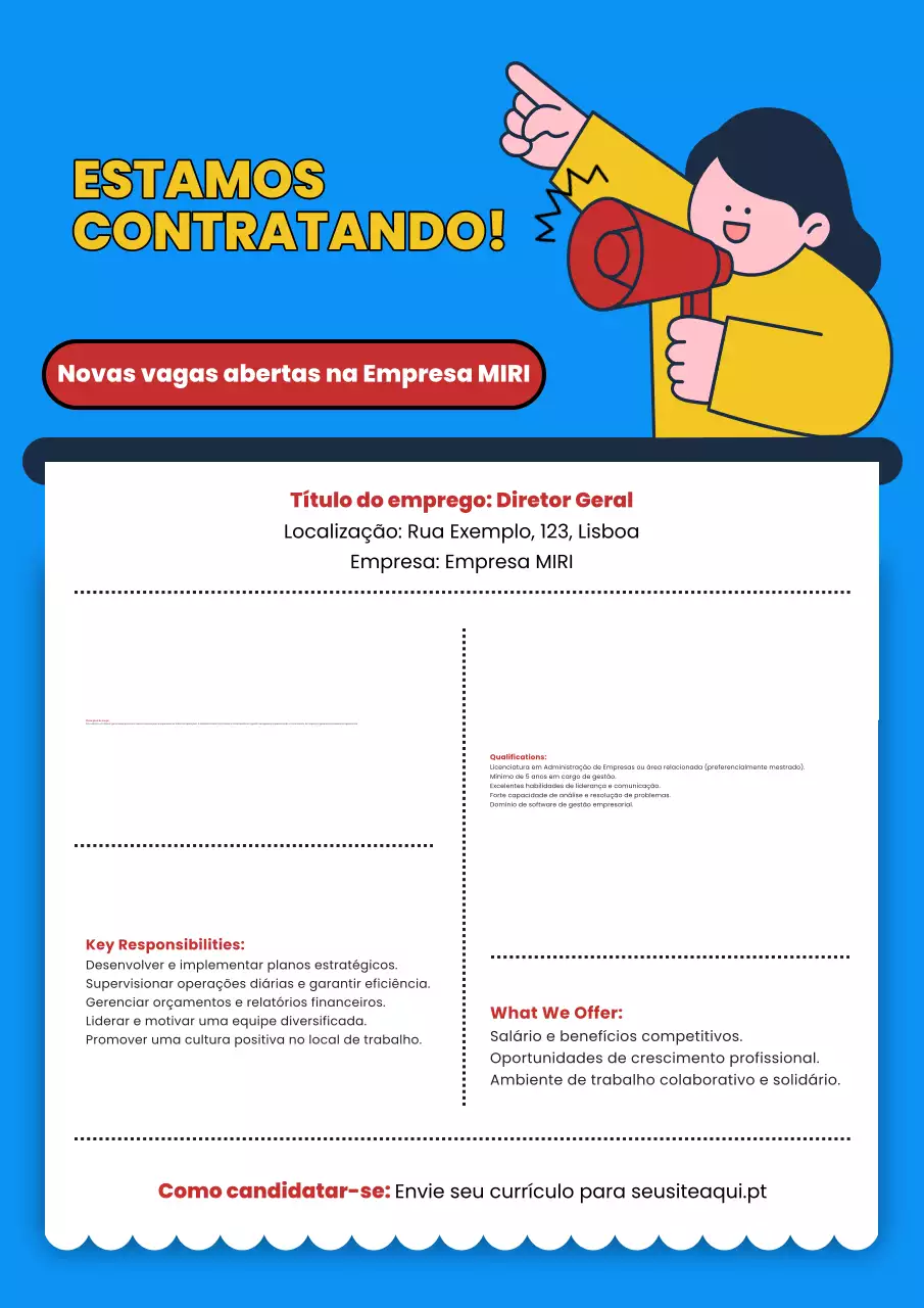 anúncio de recrutamento blue modern