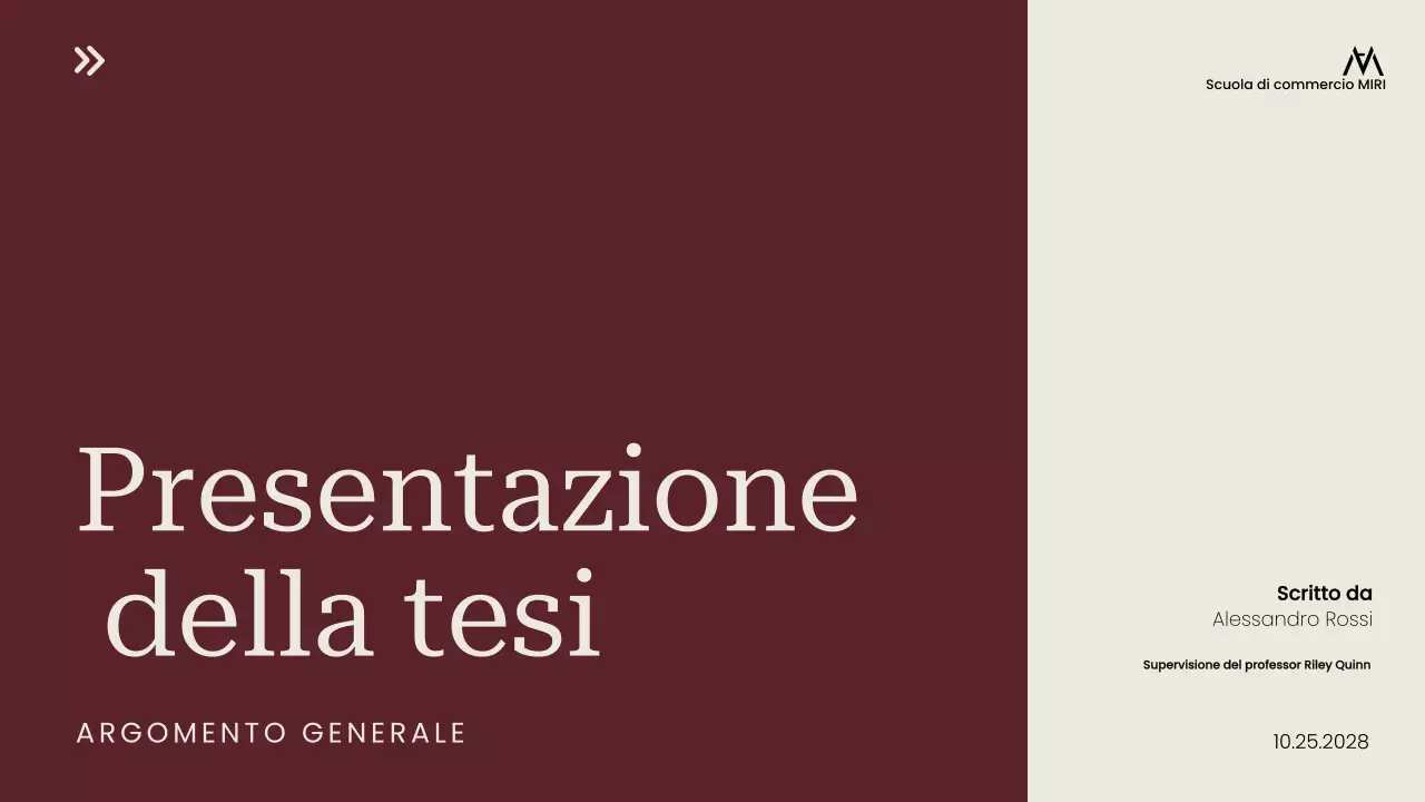 documento di tesi professionale maroon