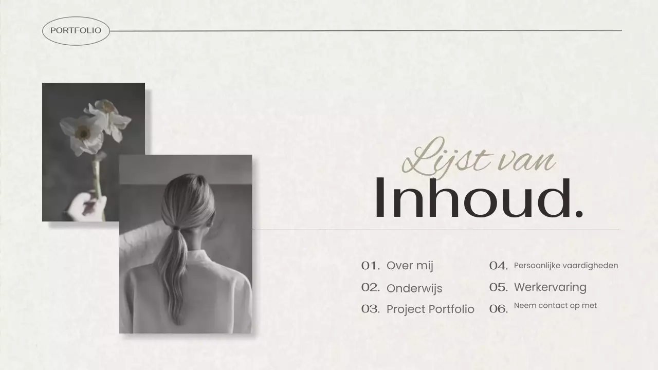 zwart creatief portfolio