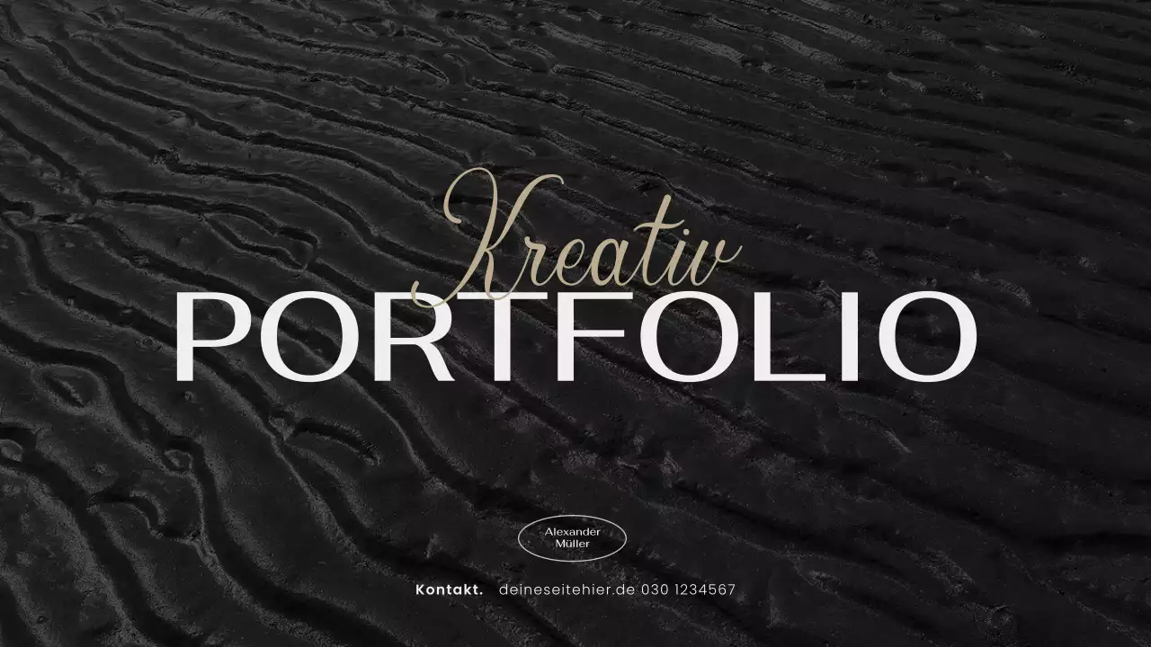 schwarzes kreatives Portfolio Portfolio